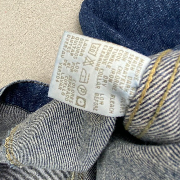 Vintage Jean Jacket Large Women Blue Faux Fur Collar Removeable Heavy‎ EUC - Picture 15 of 15